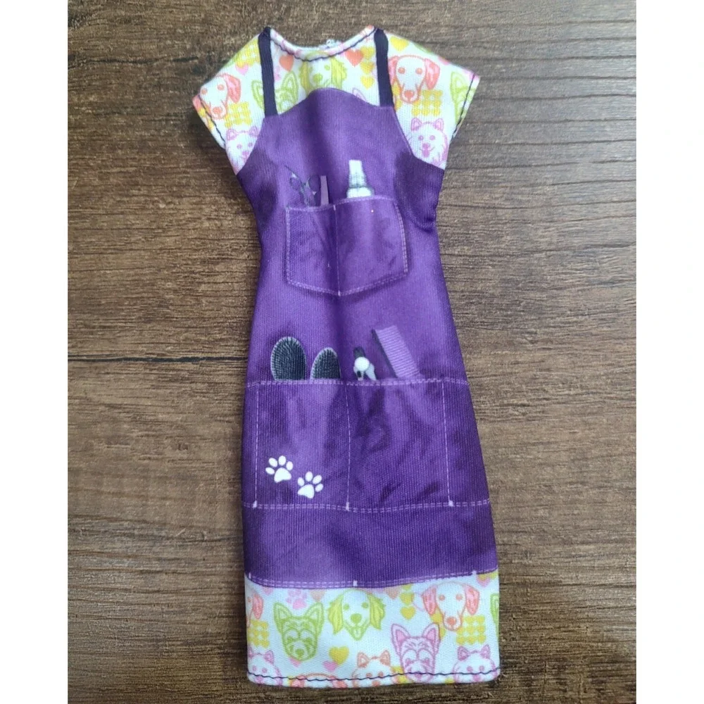 Barbie Doll Fashions Dog Groomer Print Veterinarian Dress Clothes Z30